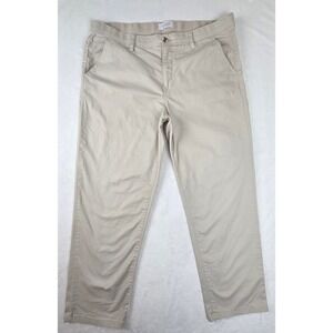 Curve Appeal Women 12/31 Tan Chino Straight Leg Stretch Twill Pants RN120246